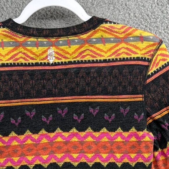 Free People Movement Chilly Nights Printed Long-Sleeve Aztec Chevron Colorful - Picture 4 of 13